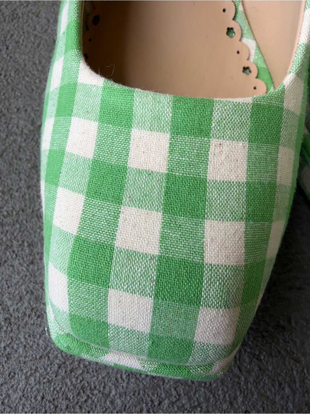 Antonio Melani x Amanda Jones Vaughan Penny Gingham Block Heel Slingback Pump 8 - Picture 4 of 14